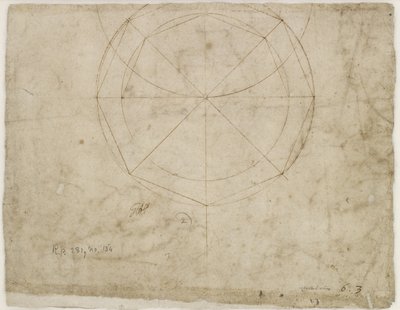 Verso: Gömb alakú geometriai kialakítás, WA1846.199 alkotó: Raffaello Sanzio Raphael